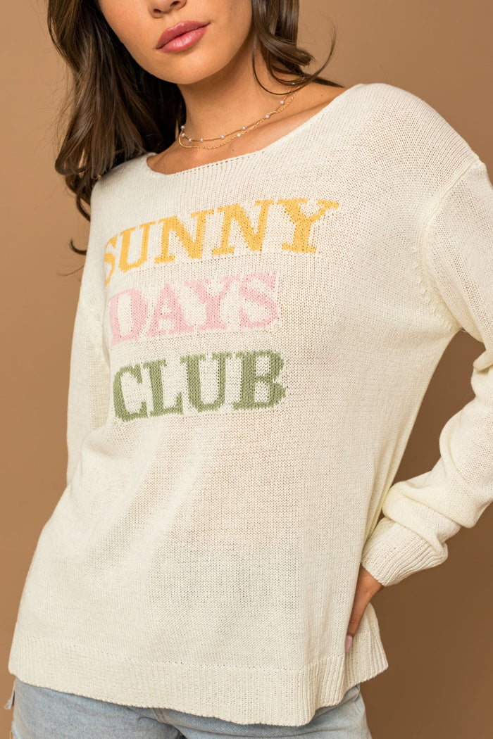 Sunny Days Club Lightweight Sweater | Boutique Elise Gilli