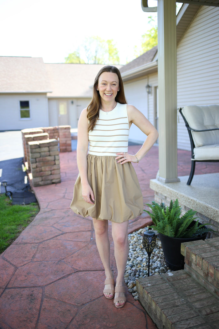 Stripe and Bubble Hem Dress | Cora Gilli