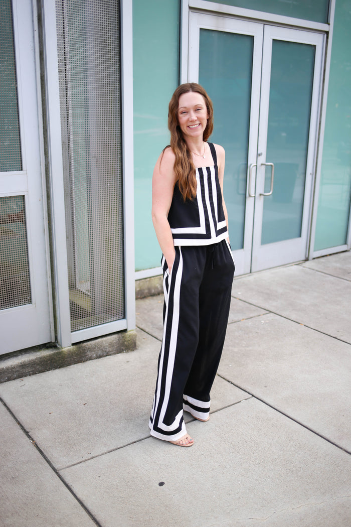 Black and White Stripe Pant | Morgan Entro