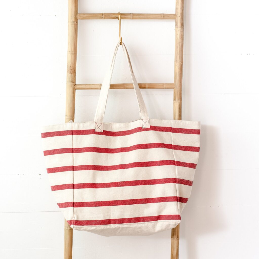 ★SUNNEI★ Plisse Stripe Tote Bag Brown Multi CACCXBAG041TAP Customized Color Logo Women's Eco-Friendly Casual Tote Bag