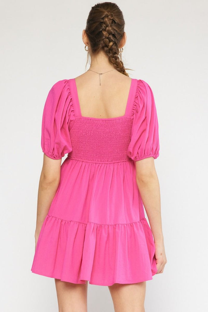 Hot Pink Tiered Ruffle Dress | Boutique Elise | Barbie Entro