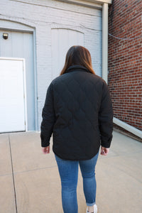 Womens Black Quilted Jacket | Boutique Elise | Molly Staccato