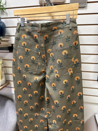 Sunflower Print Denim Pant | Sunny Entro