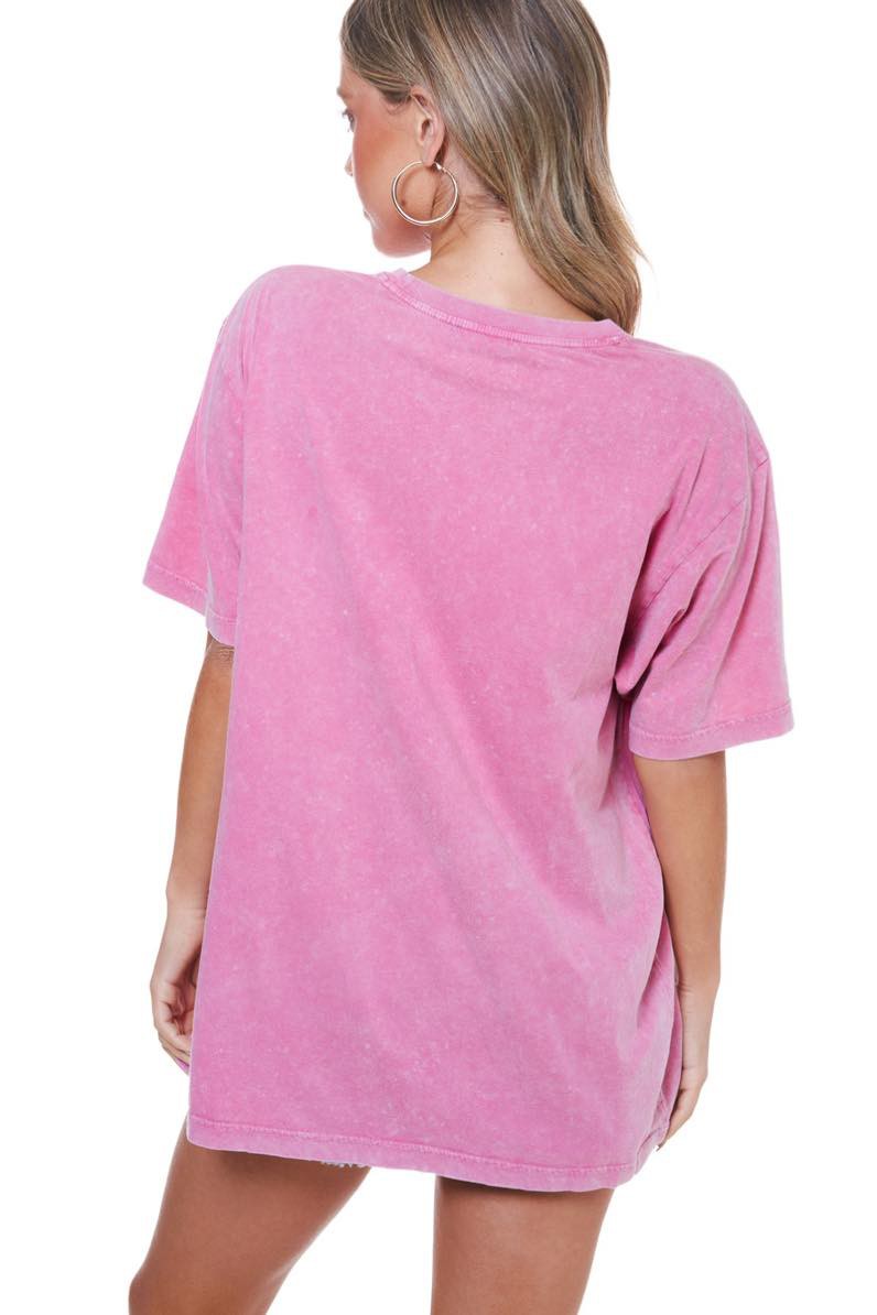 Pink Wild West Oversized Graphic Tee | Boutique Elise zutter