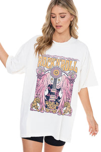 Rock N Roll World Tour Oversized Graphic Tee | Boutique Elise zutter