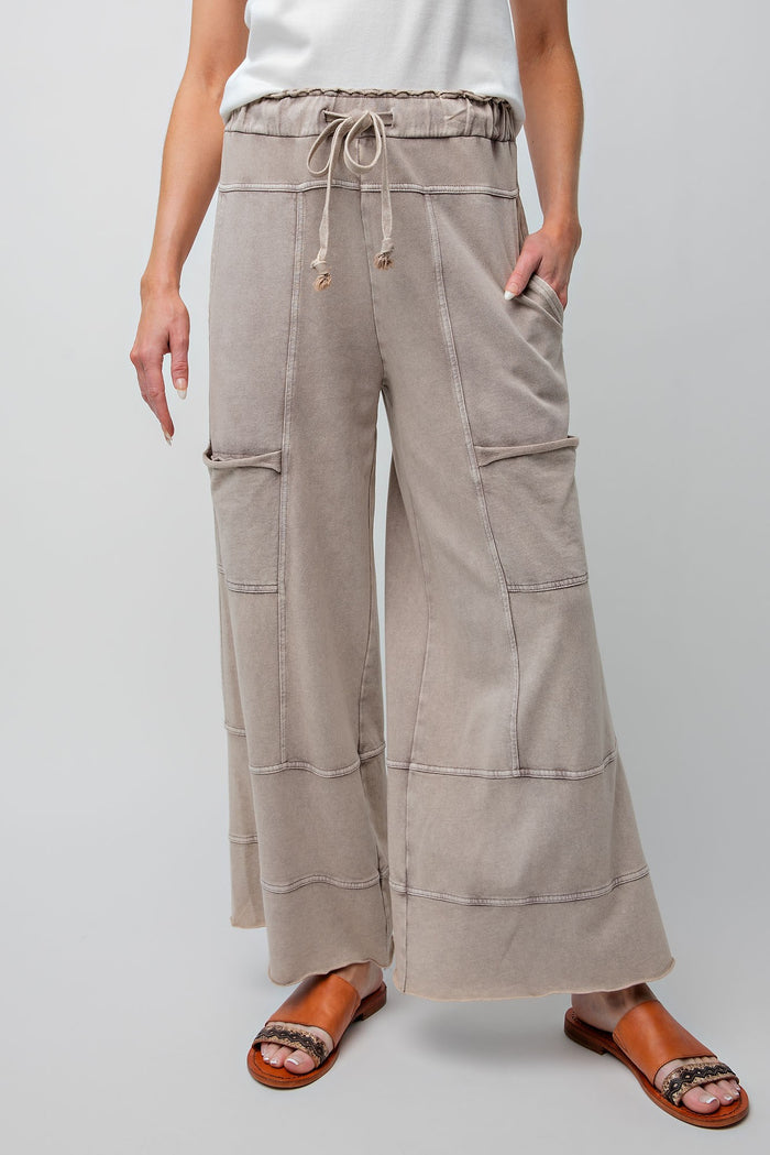 Mushroom Wide Leg Crop Pants | Boutique Elise | Lori Easel