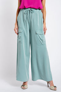 Bright Teal Wide Leg Pants | Boutique Elise | Tessa Easel