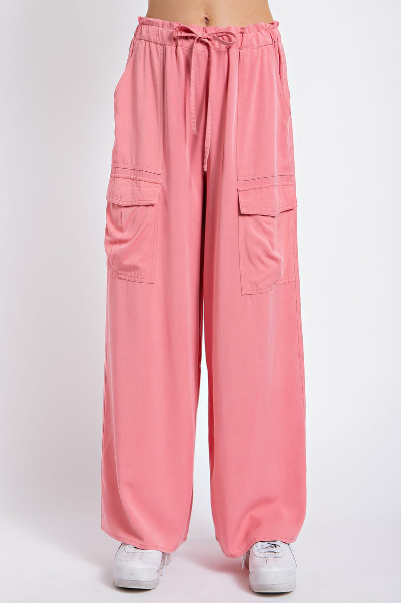 Coral Pink Wide Leg Pants | Boutique Elise | Callie Easel