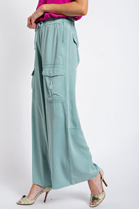 Bright Teal Wide Leg Pants | Boutique Elise | Tessa Easel