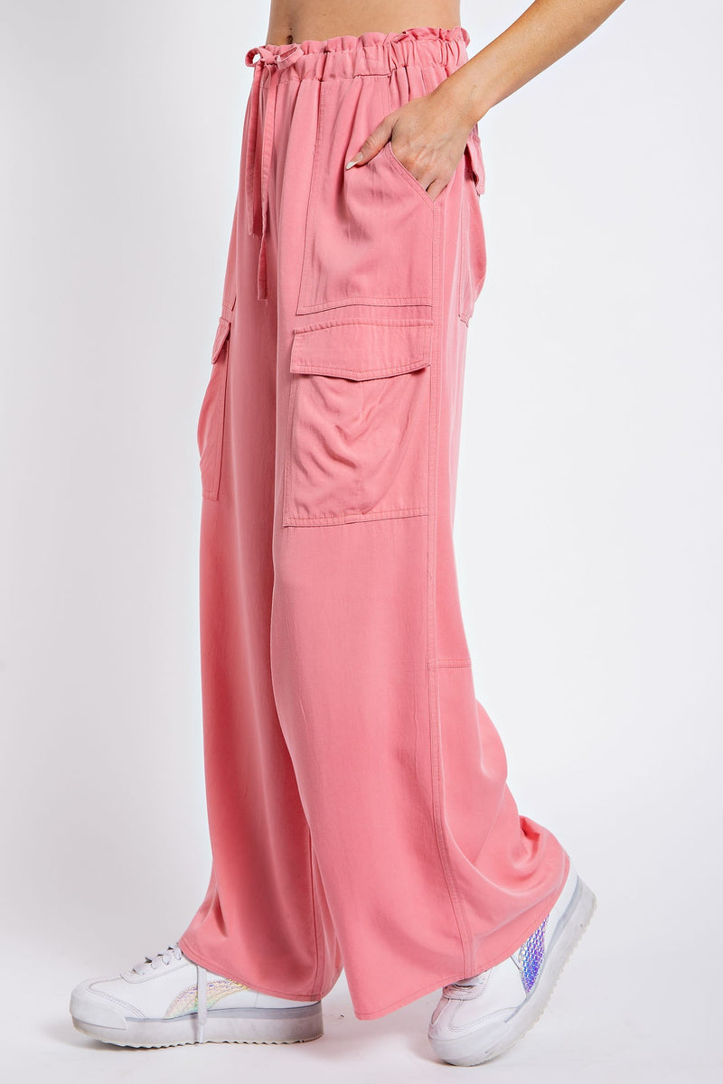 Coral Pink Wide Leg Pants | Boutique Elise | Callie Easel