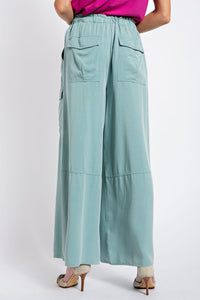 Bright Teal Wide Leg Pants | Boutique Elise | Tessa Easel