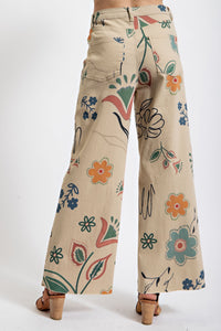 EB50281 Floral Print Pant Easel