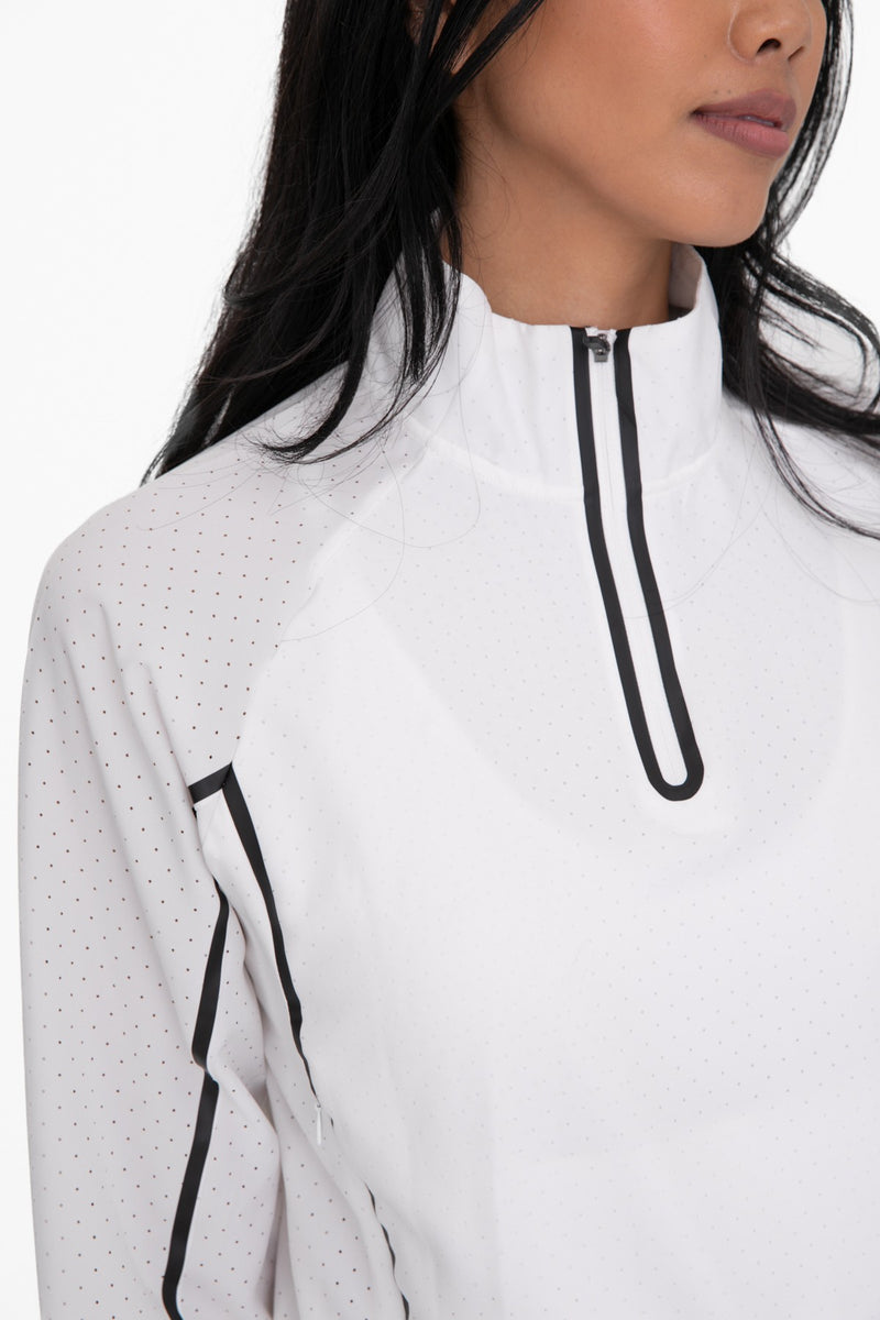 White and Black Half Zip Jacket | Boutique Elise | Alice Mono b