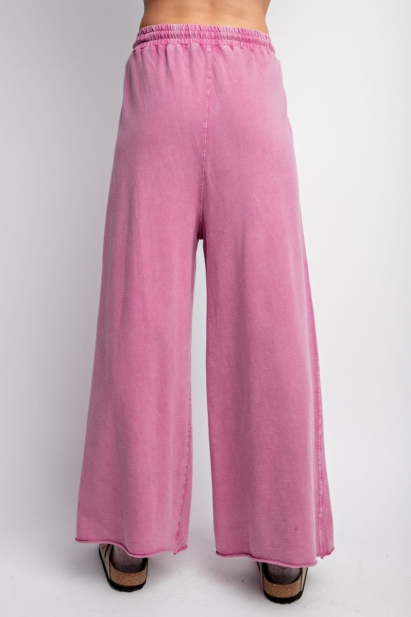 pink mineral wash crop lounge pants