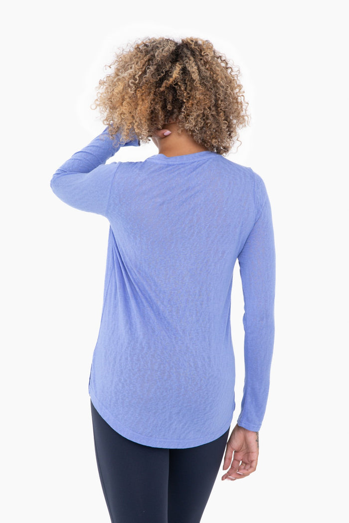 Periwinkle Blue Long Sleeve Activewear Top | Boutique Elise | Lana Mono b
