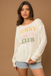 Sunny Days Club Lightweight Sweater | Boutique Elise Gilli