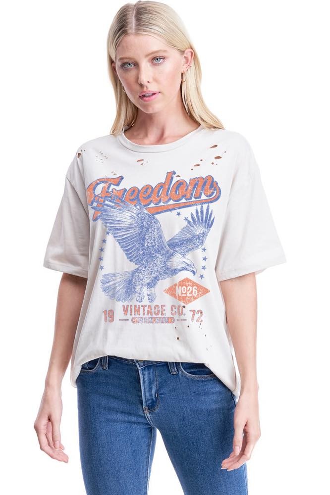 Freedom Vintage Graphic Tee | Boutique Elise zutter