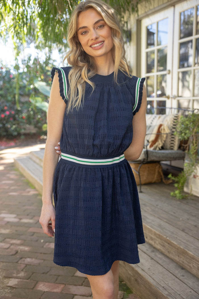 Navy Stripe Detail Tennis Dress | Boutique Elise | Collins Voy