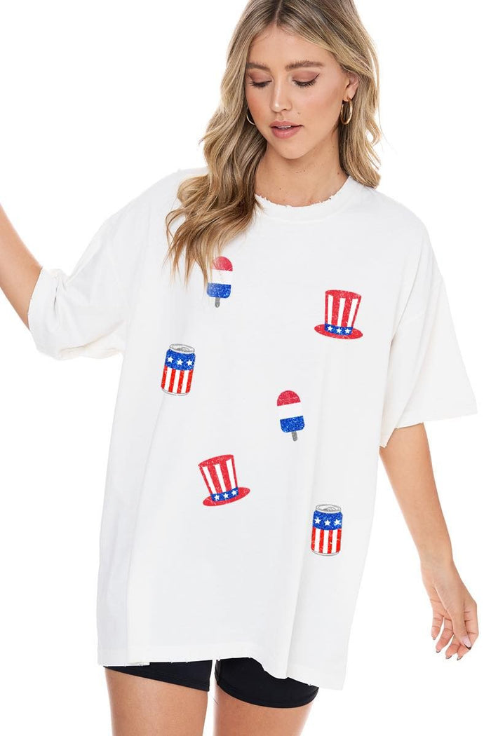 USA Red White and Blue Graphic Tee | Boutique Elise zutter