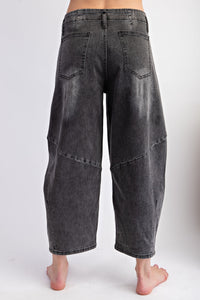 Washed Black Denim Barrel Jeans | Boutique Elise | Emily Easel