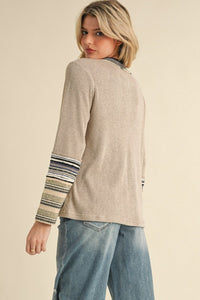 Ribbed Knit Henley Long Sleeve Top | Boutique Elise | Brinley Jodifl