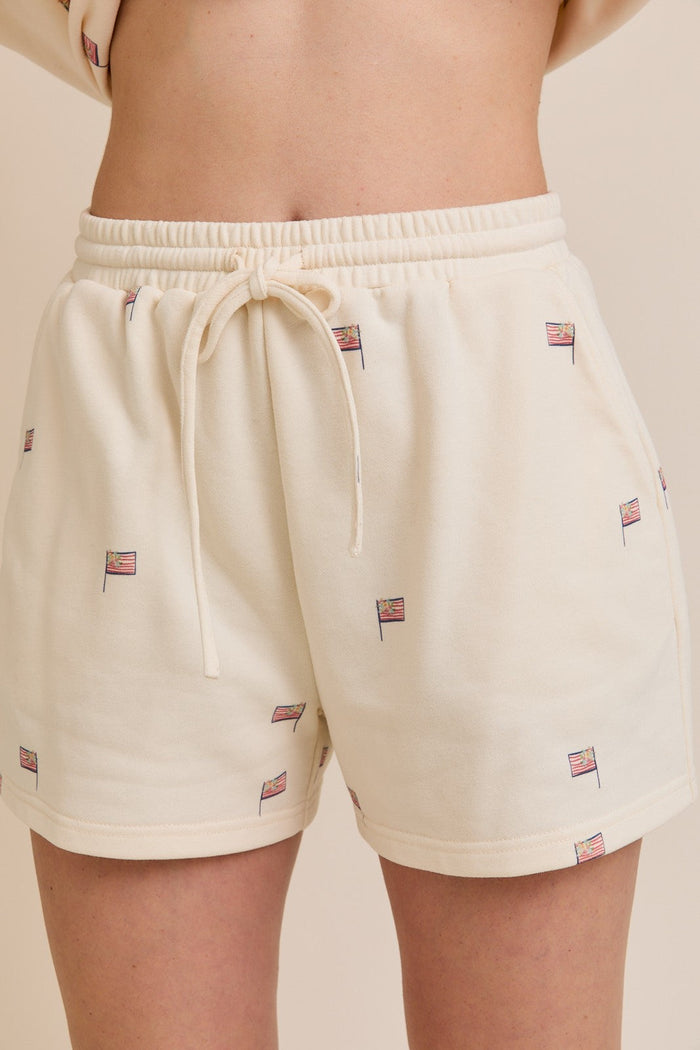 USA Flag Sweatshirt and Shorts Set Gilli