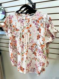 Orange and Pink Floral Short Sleeve | Ophelia Staccato