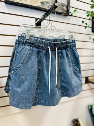 Denim Washed Skort | Laney cozy casual