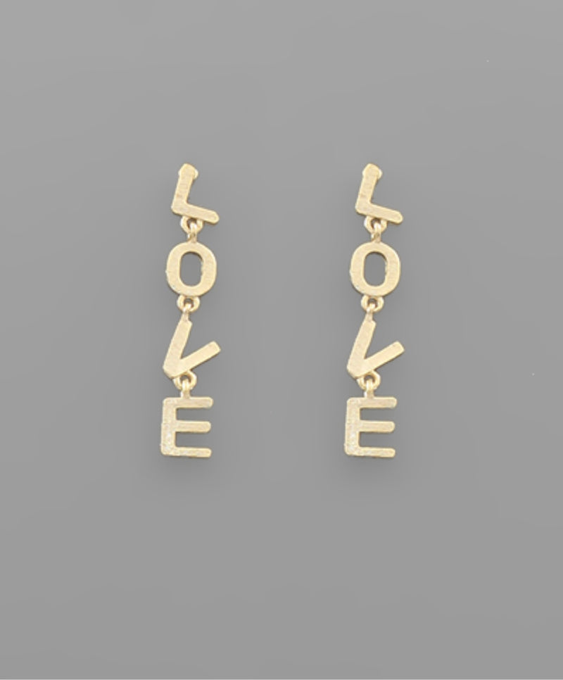 Gold Love Earrings | Boutique Elise Golden Stella