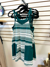 Forest Green Stripe Athleisure Dress | Delilah Very J