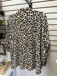 Leopard Print with Green Stripe Top | Amy Entro