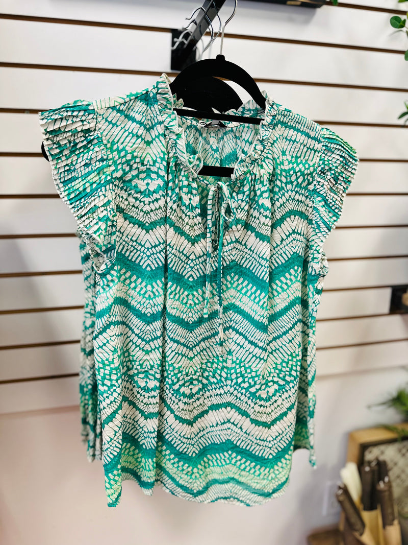 Bright Green Printed Top | Katie VOY