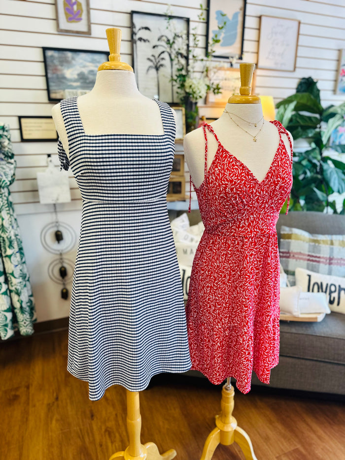 Navy and White Gingham Dress | Natalie Gilli