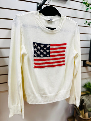 American Flag Lightweight Long Sleeve Sweater Gilli