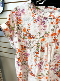 Orange and Pink Floral Short Sleeve | Ophelia Staccato