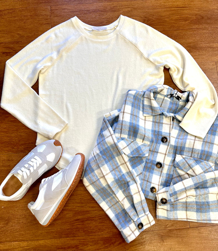Cream Soft Long Sleeve Top | Boutique Elise | Lynn Hyfve