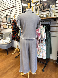 Light Grey Stitch Detail Crop Lounge Pants | Boutique Elise | Gabriella Entro