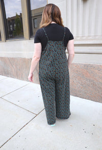 Black Floral Print Wide Leg Jumpsuit | Jessica Easel