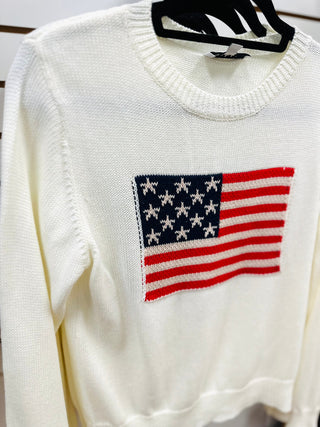 American Flag Lightweight Long Sleeve Sweater Gilli