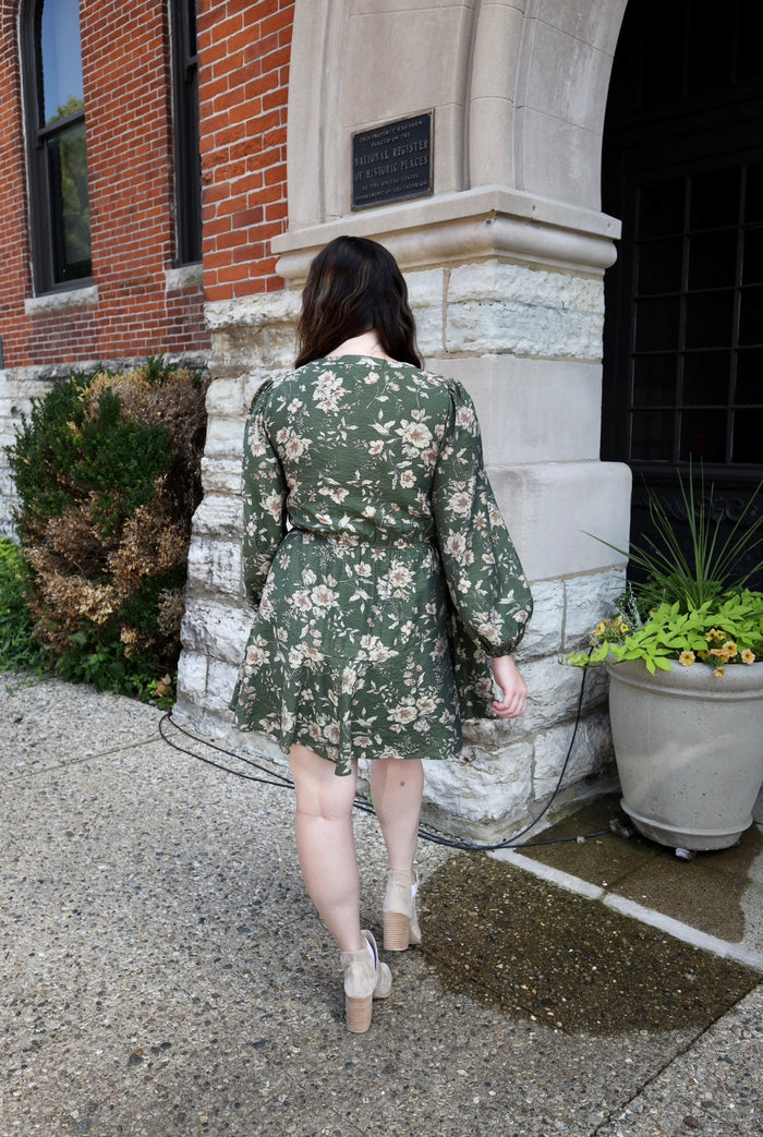 Green Floral Mini Dress | Boutique Elise | Emily Blu Pepper