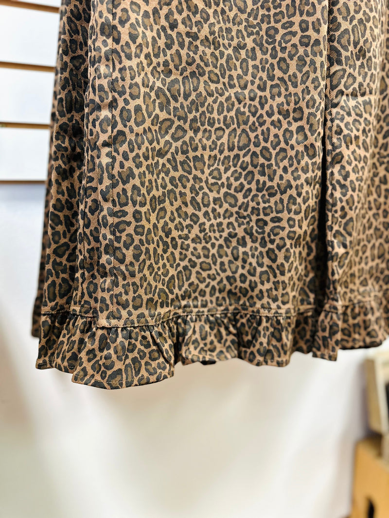 Animal Print Ruffle Hem Jeans | Jane Entro
