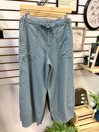 Denim Stripe Parachute Pants | Della Blu Pepper