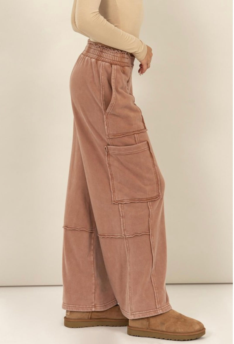 Mineral Wash Wide Leg Lounge Pants | Boutique Elise | Baker Hyfve