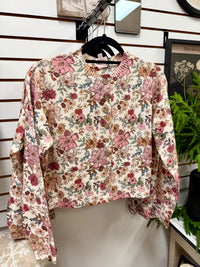 Blush Pink Floral Print Cardigan | Penelope SoMe