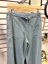 Denim Stripe Parachute Pants | Della Blu Pepper