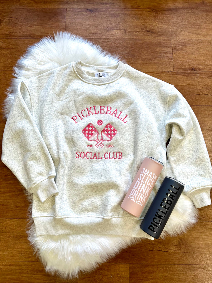 Pickleball Social Club Embroidered Sweatshirt | Boutique Elise Gilli