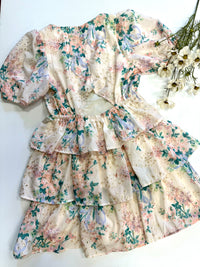 Ivory Eyelet and Floral Print Detail Dress | Boutique Elise | Alice Entro