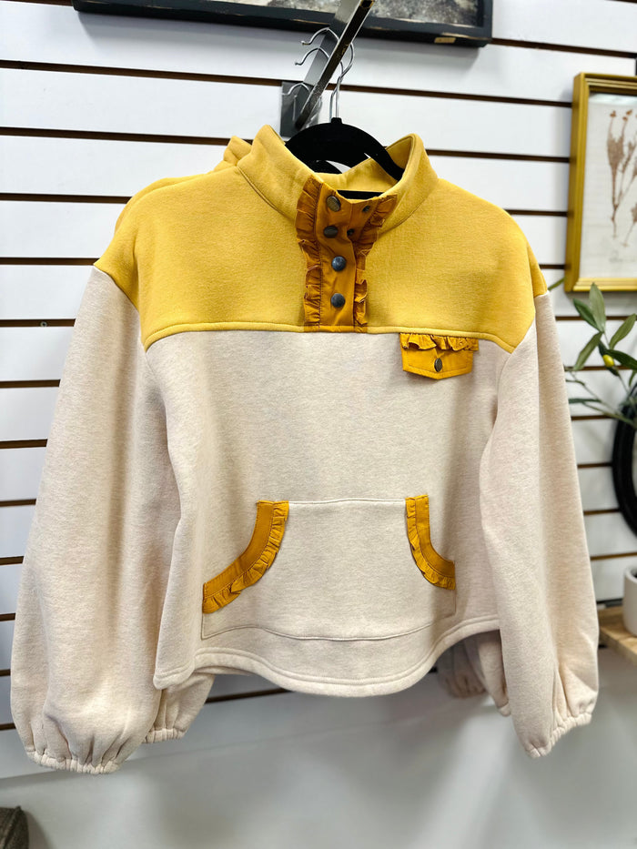 Yellow Quarter Snap Sweatshirt | Sally VOY