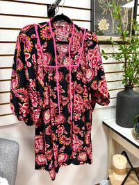 Black Pink and Orange Printed Dress | Rihanna Staccato