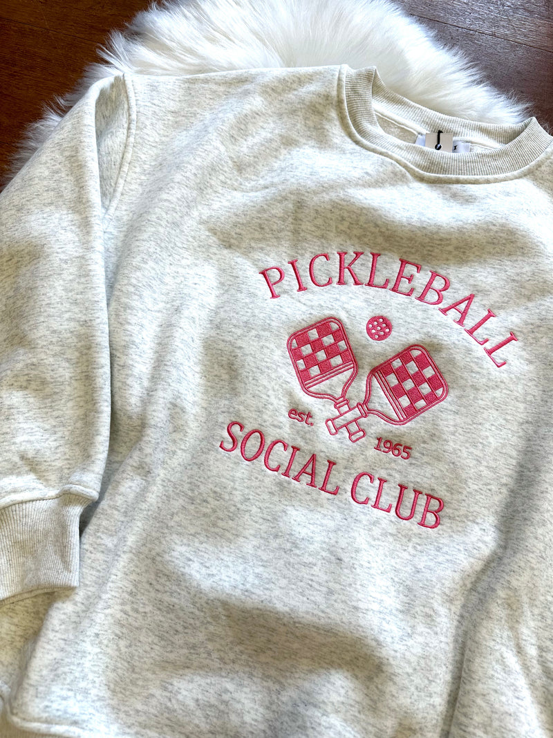 Pickleball Social Club Embroidered Sweatshirt | Boutique Elise Gilli